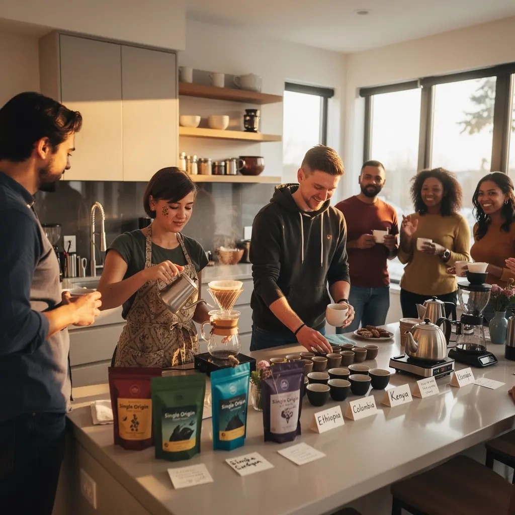 Detailní pohled na espresso s bohatou cremou.