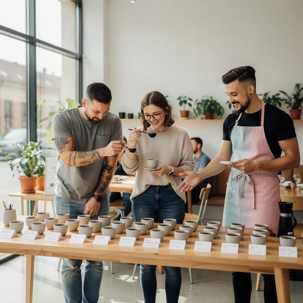 Detailní pohled na čerstvě uvařenou kávu s bohatou aromatickou pěnou.